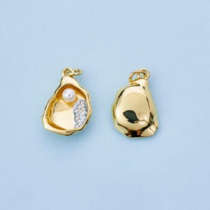 Beach Shell Charm,18K Gold Filled Marine Summer Delicate Shell Pendant Bracelet Necklace Earring,for DIY Inspired Jewelry Making Supply