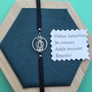 Cowboy Macrame Bracelet: Adjustable Stainless Steel Charm