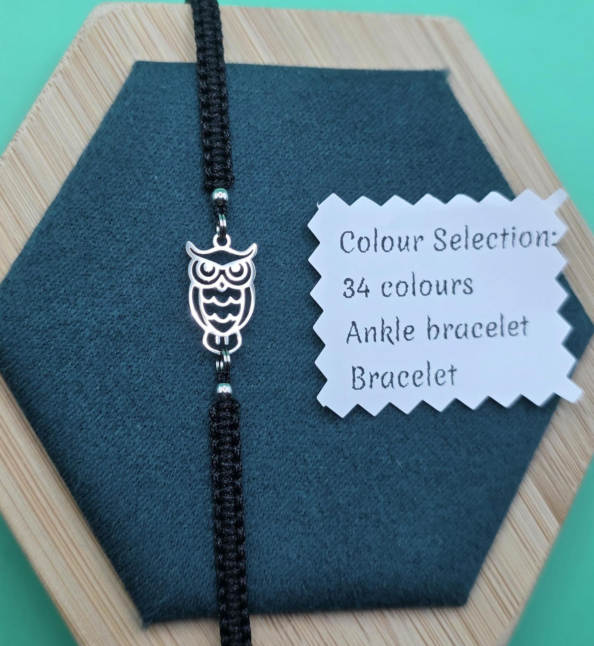 Owl Bracelet, Men - Women Gift, Wisdom Symbol Bracelet, Woodland animal, Adjustable Cord Bracelet - 