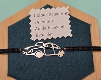 Pulsera de macramé para coche: regalo para conductores noveles, dije de acero inoxidable