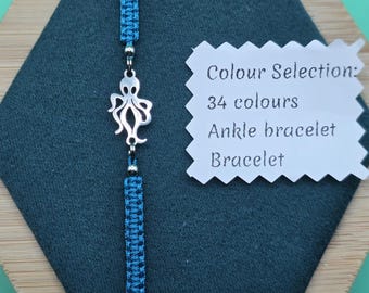 Octopus Bracelet - Anklet, Wish Bracelet, Kraken Bracelet, Adjustable Bracelet, Octopus Lover Jewellery Gift.