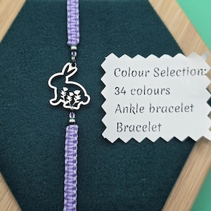 Rabbit Bracelet, Bunny Bracelet, Rabbit gift, Rabbit Jewellery, Adjustable Stainless Steel Charm