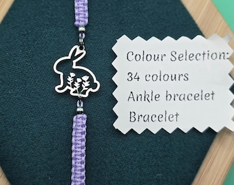 Kaninchen Armband, Kaninchen Armband, Kaninchen Geschenk, Kaninchen Schmuck, verstellbarer Edelstahlanhänger