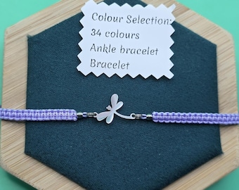 Pulsera de libélula, animal espiritual de la libélula, pulsera de amor natural, regalo para tu mejor amiga, pulsera de cordón ajustable - Tobillera
