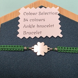 Lucky Four Leaf Clover, Clover Bracelet, Clover Anklet Bracelet, Lucky Bracelet, St Patricks Day Gift, Good Luck Bracelet, Silver Colour