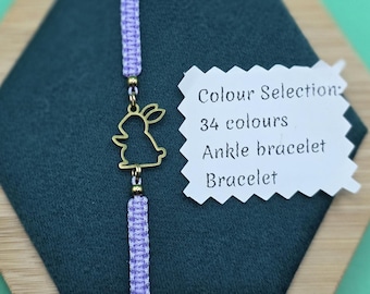 Kaninchen Armband - Häschen - Kaninchen Geschenk, Kaninchen Schmuck, verstellbarer Edelstahlanhänger