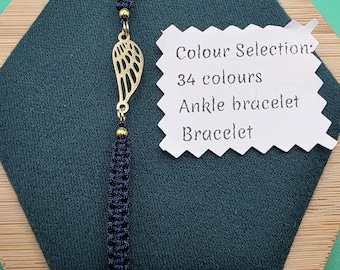 Angel Wings Bracelet, Friend-Mother-Family Angel Bracelet Gift - Angel Guard Bracelet, Adjustable Macrame Anklet Bracelet