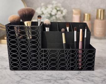 Opberger voor make-up en kwasten | Bureauhouder en kwasthouder | 3D-geprinte opberger | Zwart, grijs of wit