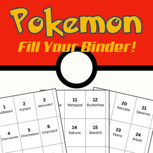 Cartas de relleno de Pokémon TCG / PokeDex / GEN 1 / ¡Llena tu carpeta!