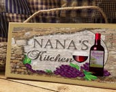 Nana 39 s Kitchen Italian Vintage Style Wine Cellar 5 quot x 10 quot SIGN Wall Plaque