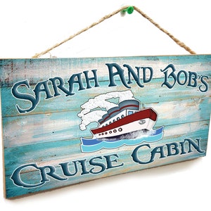 Personalized "Your Name's" Cruise Cabin Fun Cruise Boat Ship 5" x 10" SIGN Plaque Customized Custom