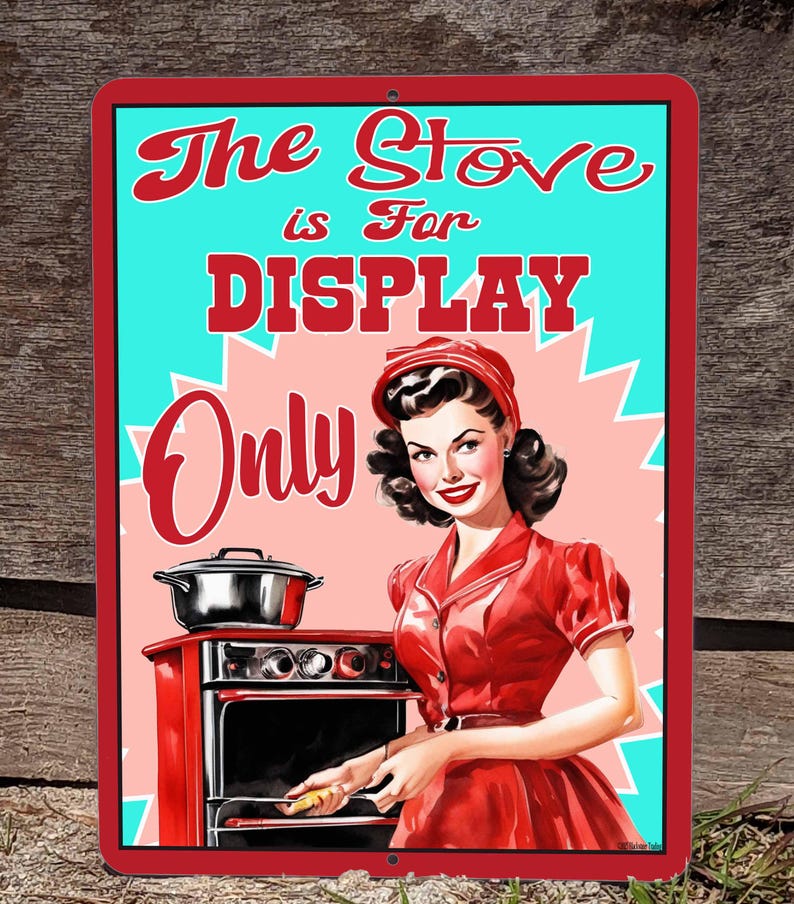 The Stove is for Display Only Retro Vintage 1950's Diner Style 9"x12 ...