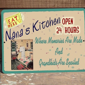 Personalized Kitchen Where Memories Are Made Grandkids Spoiled Grandparent Name SIGN 9&quot; x 12&quot; Grandmother Metal Sign Wall Door Wreath Plaque