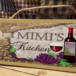 Mimi's Kitchen Italian Vintage Style Wine Cellar 5" x 10" SIGN Wall Plaque