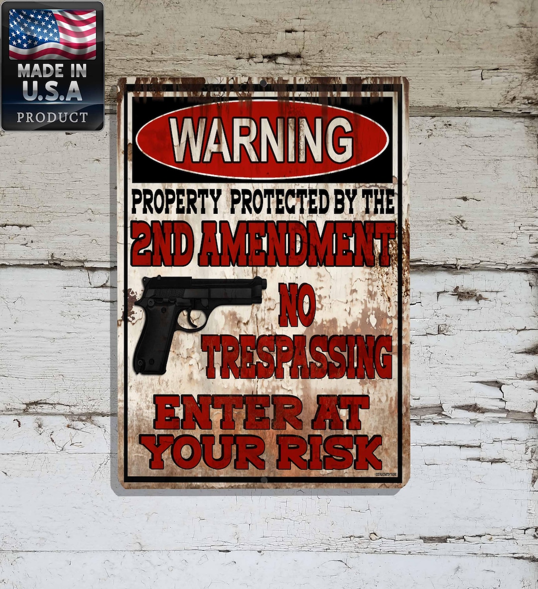 Own Property Warning Warning Property Protected by the 2nd Amendment No Trespassing Enter at ...