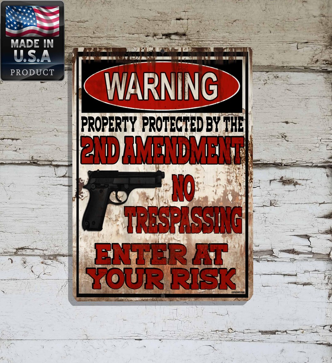 thumbnail image 2 of United States Constitution 2nd Amendment Metal Sign - 9x12 Inches, Made In USA 2 of 4