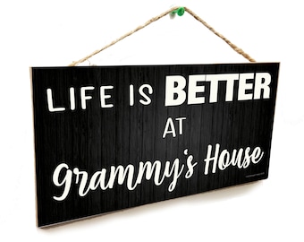 5"x10" La vida es mejor en la casa de Grammy Firma el Regalo del Día de la Abuela de las Madres