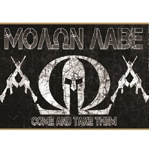 ΜΟΛΩΝ ΛΑΒΕ Molon Labe Come And Take Them 2nd Amendment Gun Fridge Refrigerator Magnet 3.5"X2.5"