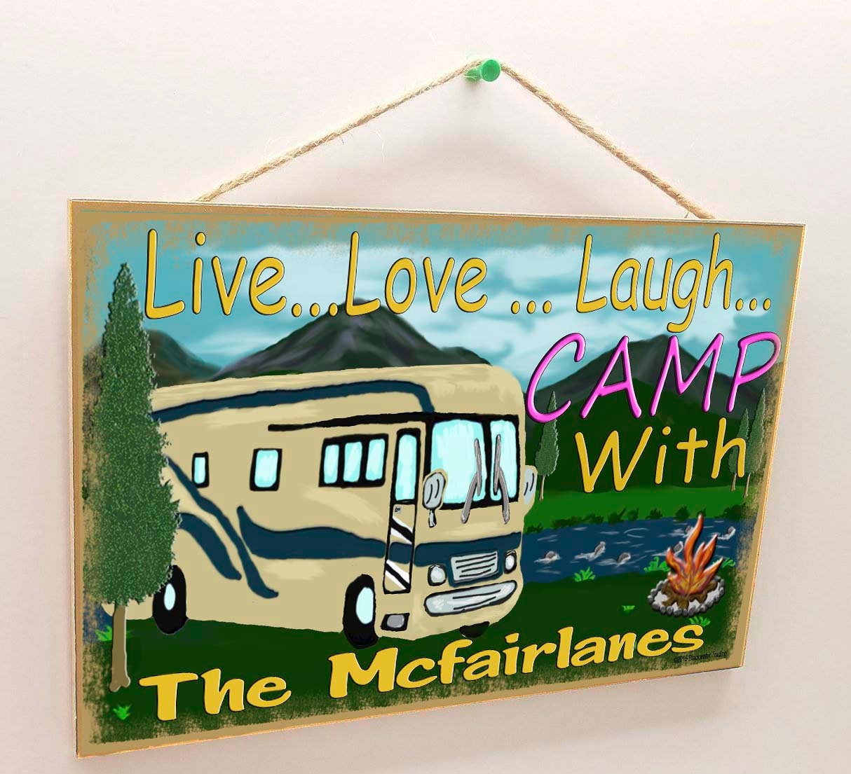 Blackwater Trading Mountains Live Love Laugh Camp Camping Sign Camper Plaque 5x10 Blackwater Trading Mountains Live Love Laugh Camp Camping Sign Camper Plaque 5x10