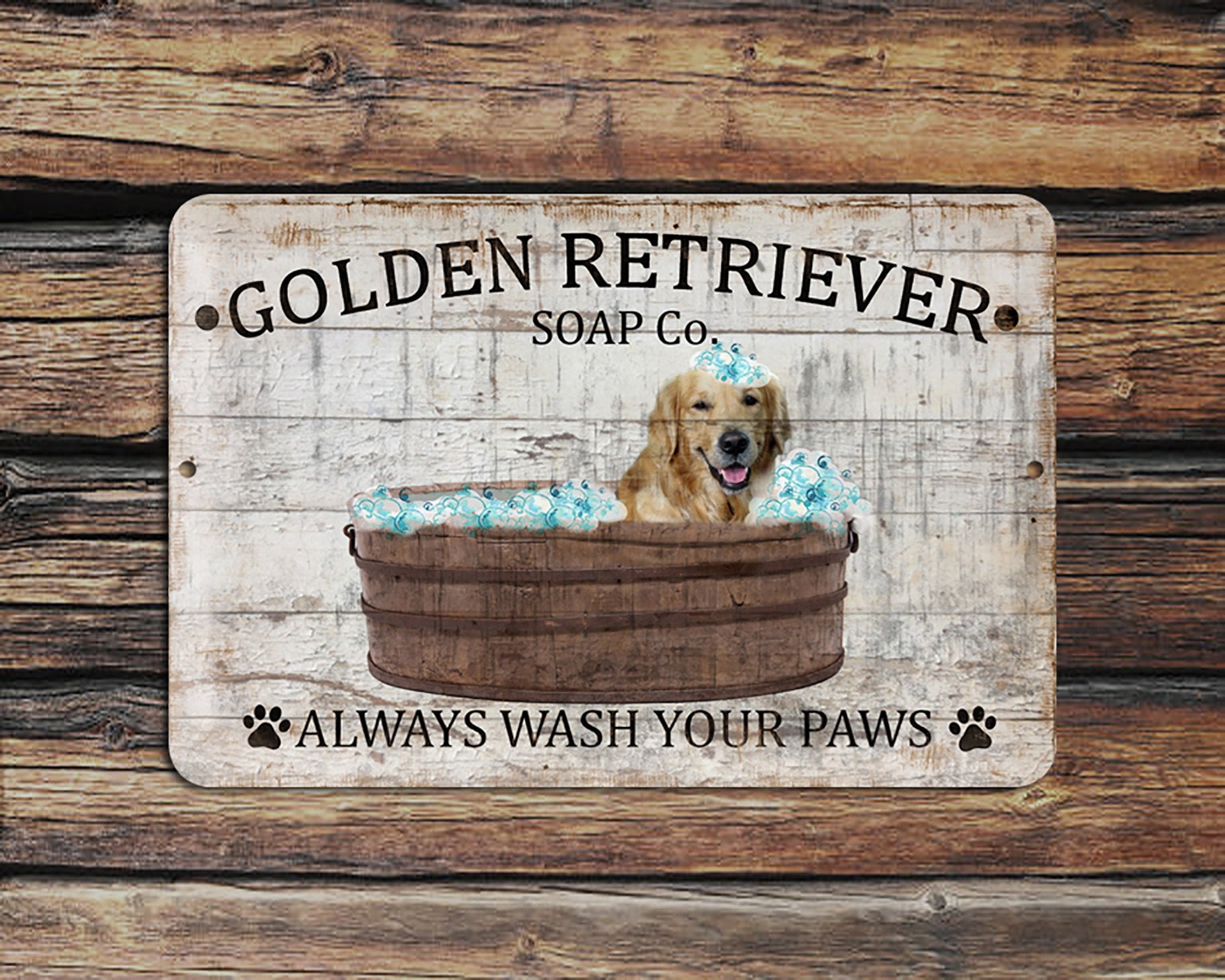 9x12 Metal Golden Retriever Soap Company Always Etsy UK