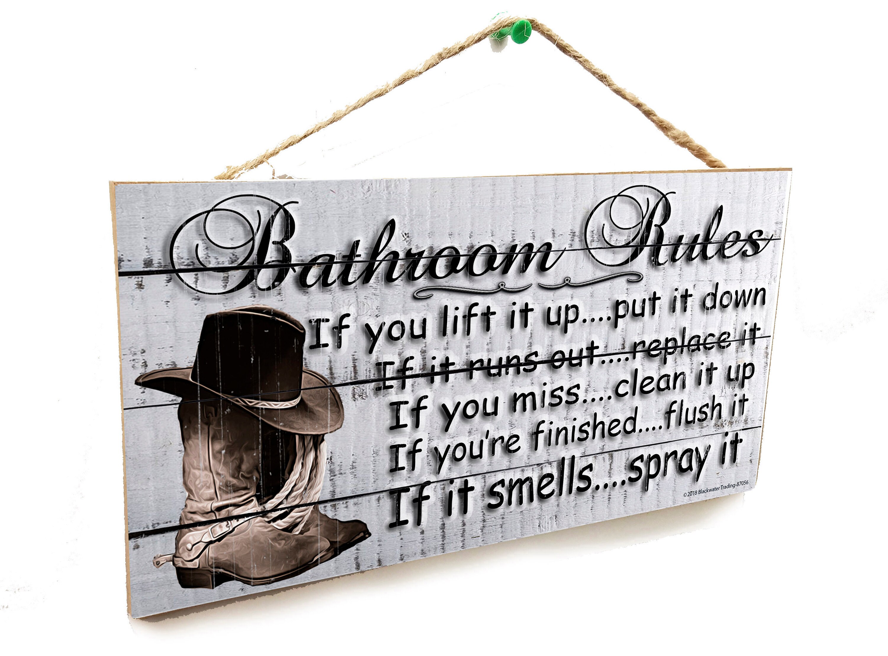 Cowboy Boots Western Bathroom Rules If It Smells Spray It - Etsy
