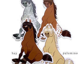 Sticker zittend paard