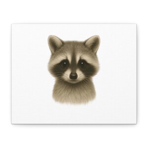 Cute Raccoon Canvas Art, Nature Decor, Wall Art, Animal Lover Gift, Home Decoration, Nursery Wall Art