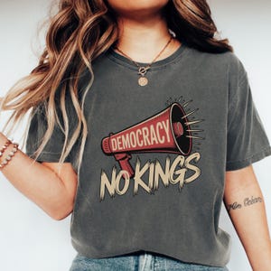 No Kings Democracy Shirt: Megaphone Protest Graphic Tee