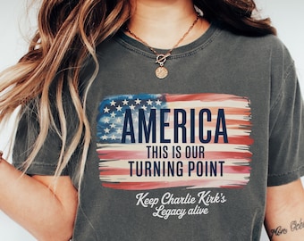 Camiseta de algodón con estampado de la bandera estadounidense: Camiseta unisex patriótica