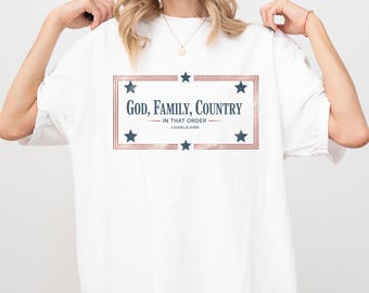 Gott Familie Country Shirt : Vaterländisches Christliches Unisex T-Shirt
