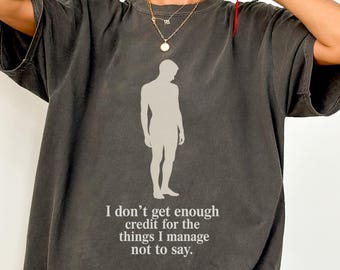 Minimalistisk citat-t-shirt, grafisk silhuett-tröja, unisex-tröja i bomull, topp i neutral färg