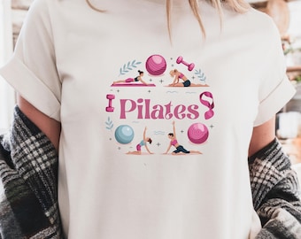 Pilates-trainingsshirt, T-shirt met graphic gym, fitnesscadeau