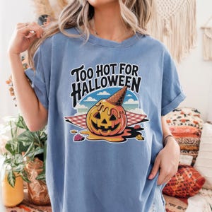 Funny Halloween T-Shirt: Melting Pumpkin Ice Cream Graphic Tee