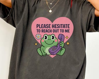 Kawaii kikker T-shirt met grappige cartoonprint, unisex T-shirt