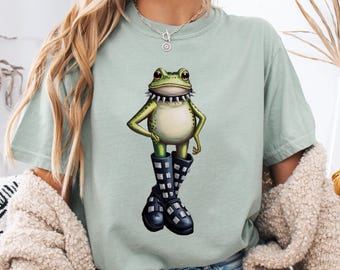ゴスフロッググラフィックTシャツ：エッジの効いたオルタナティブファッション、サイバーY2K