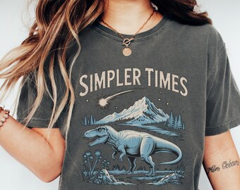 Vintage-Dinosaurier-T-Shirt mit Grafik: Retro-Urzeit-Meme-T-Shirt