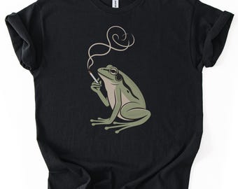 Frog Graphic T Shirt, 100% Cotton Unisex Tee, Minimal Animal Illustration Shirt S-XL