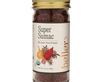 Beller Nutrition Super Sumac Seasoning Blend | 2.1 oz | Organic Sumac with Garlic, Onion, Turmeric, Black Pepper & More