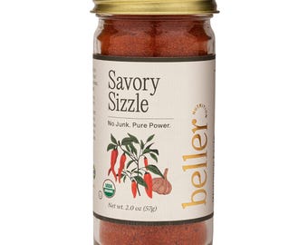 Beller Nutrition Savory Sizzle Seasoning Blend | 2 oz | Organic Paprika, Garlic, Cayenne, Turmeric & More