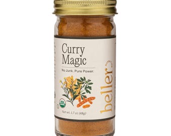 Beller Nutrition Curry Magic | Organic Curry Spice Blend with Ceylon Cinnamon, Ginger, Coriander & More | 1.7 oz | Indian-Inspired Seasoning