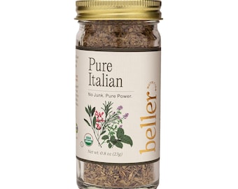 PURE ITALIAN | 0.8 oz | Organic Italian Seasoning Spice Blend for Authenticate Italian Cooking Made with Real Organic Herbs and Spices