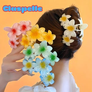 Large Hibiscus Flower Hair Claw Clip: Floral Hair Accessory