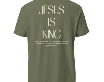 Jésus est le roi T-shirt couleurs réconfortantes, t-shirt verset de la Bible chrétienne