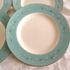 Eggshell Cavalier by Homer Laughlin Dinner Plates Qty Options, Turquoise Melody, Made in USA