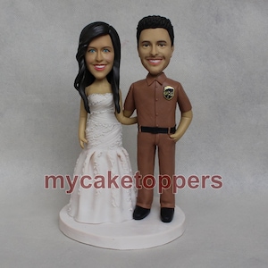 UPS wedding topper wedding bobblehead cake topper bobblehead figurine UPS postman DHL Fedex uniform