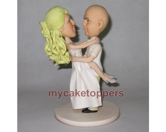 wedding Cake toppers groom carrying bride