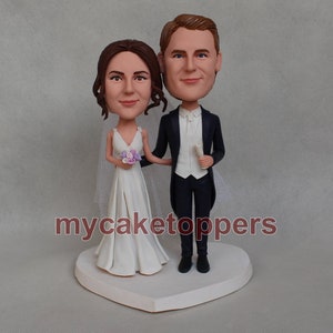 funny wedding cake topper for wedding bobblehead hand made