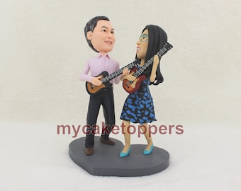 ukulele wedding cake topper figurine cute cake topper for wedding figurine wedding bobblehead