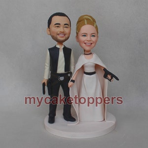 custom wedding cake topper, Han Solo Princess Leia Keepsake, star war