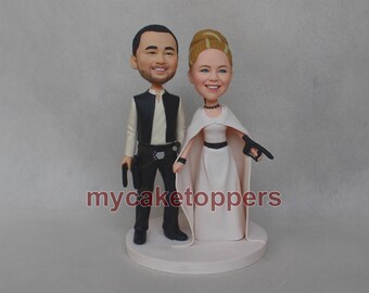 custom wedding cake topper, Han Solo Princess Leia Keepsake, star war